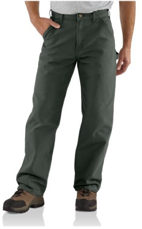 Carhartt Salopette de Travail en Toile de Canard délavée pour Homme, Vert Mousse, 40 W/36 L