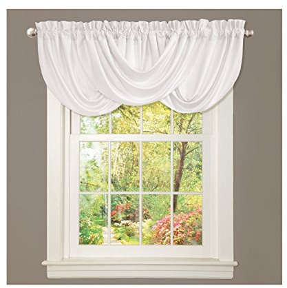 Lush Decor Lucia Eleganter Wasserfall-Volant für Wohnzimmer, Küche und Schlafzimmer, weicher Polyester-Fenstervorhang, 107 cm B x 45,7 cm L