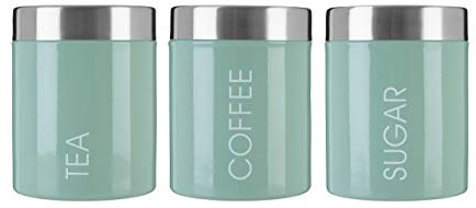 Premier Housewares Liberty Tea, Coffee and Sugar Canisters - Set of 3, Pistachio