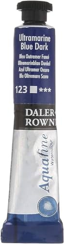 Daler-Rowney Aquafine Watercolour Paint, Aluminium Tube, 0.27oz - 8 ml, Ultramarine Blue Dark