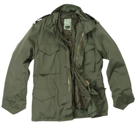 Mil-Tec US Feldjacke M65 T/C mit Futter • Klassische Militärjacke mit herausnehmbarem Thermo-Liner • Army Jacke mit 4 Pattentaschen • Übergangsjacke Herren • Outdoor Arbeitsjacke