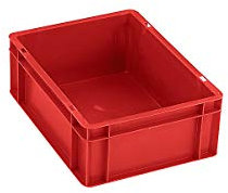 EURO-Behälter | Wände und Boden geschlossen | LxBxH 400 x 300 x 50 mm | VE 5 Stk | Rot