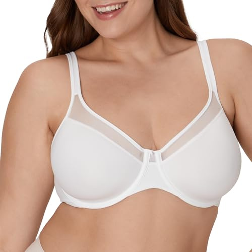 Bali Womens Women's One Smooth U Ultra Light Convertible Df3439 Bras, White, 40DD US