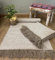 Second Nature Online Colva Dünner Teppich Hell Zweifarbig Naturhafermehl Beige Streifen aus Baumwolle Jutegarn flach gewebt - 120cm x 180cm