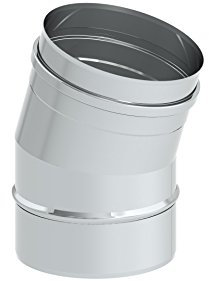 Schornstein - Winkelelement EW einwandig mit 15° Winkel starr, Innendurchmesser 200mm; 0,6mm Wandstärke, Edelstahl