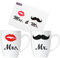 BRUBAKER Mr. & Mrs. Cups Set de Tazas de Café de Cerámica - 300 ml - Regalo de Boda con Tarjeta de Felicitación y Caja de Regalo