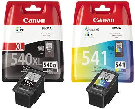 Canon Genuine High Capacity PG540XL Black & CL541 Colour Printer Ink Cartridge