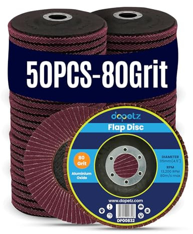 Dapetz ® Flap Discs Aluminum Oxide 80 Grit 115mm (4.5 inches) Sanding Grinding for Angle Grinder Ideal for use metal, wood, and plastic 50X
