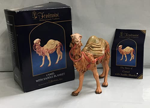 Fontanini by Roman Inc., Camel with Saddle Blanket, 5 Animals Collection, Nativity Figure and Accessories, Hand Sculpted and Painted