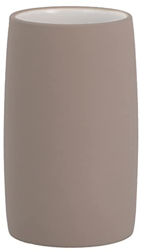 Södahl Mono Zahnputzbecher, Zahnbürstenhalter aus Keramik, Durchmesser 6,5 cm, Höhe 11 cm, Taupe