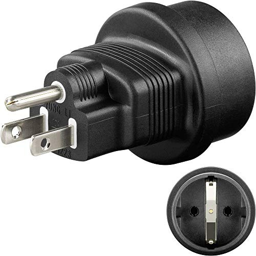 Goobay Schutzkontakt Buchse auf US / Japan Stecker Netzadapter Reiseadapter, 1 Stück, 95308
