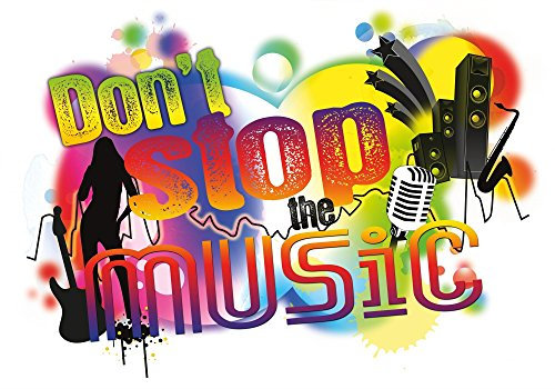 Komar Deco-Sticker DONT STOP THE MUSIC | 100 x 70 cm | Wandtattoo, Wandbild, Wandsticker, Wandaufkleber, Walltattoo, Musik, Song, singen | 17721h