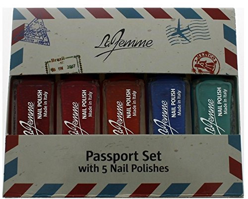 La Femme Mini Nail Polish Gift Set - Passport Set With 5 Nail Polishes