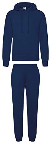 2er-Set Fruit of the Loom Hausanzug Sportanzug Jogginghose & Kapuzensweatshirt (M, Navy)