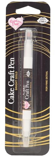 Rainbow Dust Professional Cake Craft Pen (Bright Gold, Dual Nib)