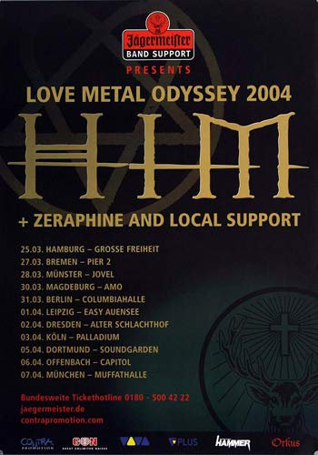 HIM - Love Metal Odyssey, 2004 » Konzertplakat/Premium Poster | Live Konzert Veranstaltung | DIN A1 «