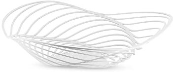 Alessi Aco03 W Trinity Porte-fruits en Acier Coloré à la Résine Au Époxyde, Blanc, Ø 33 Cm