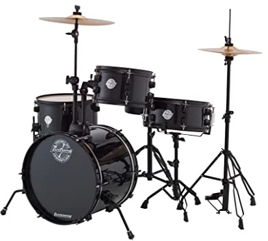 Ludwig Pocket Kit von Questlove | All-in-One-Schlagzeug für Einsteiger | Mit 4 Trommeln, Hi-Hats, Crash/Ride-Becken, Pedalen, Hocker und Drumsticks | Lackierung Black Sparkle (LC178X016)