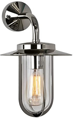 Astro Exterior Wall Light, Metal and Plastic, E27 (Edison Screw), 60 W, Polished Nickel