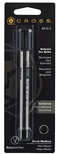 Cross Ballpoint Refill, Medium Black, 2 per card, (8513-2)
