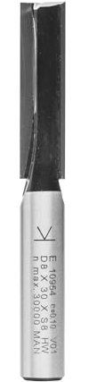 ENT 10954 Nutfräser HW, Schaft (S) 8 mm, Durchmesser (D) 8 mm, NL 30 mm, SL 32 mm, GL 65 mm, mit HW Grundschneide