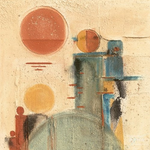 Kunstdruck von Kawa, „Alpha“ quadratisch 30 x 30 figürlich abstrakt, vorwiegend Brauntöne, modern junge Kunst Poster