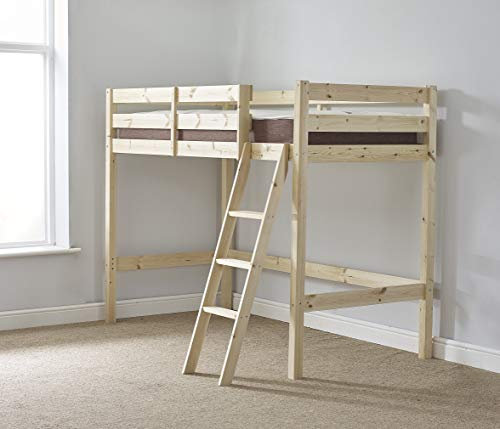 STRICTLY BEDS&BUNKS Oscar Loft Bunk Bed with Mattress (20 cm), 4ft 6 Double