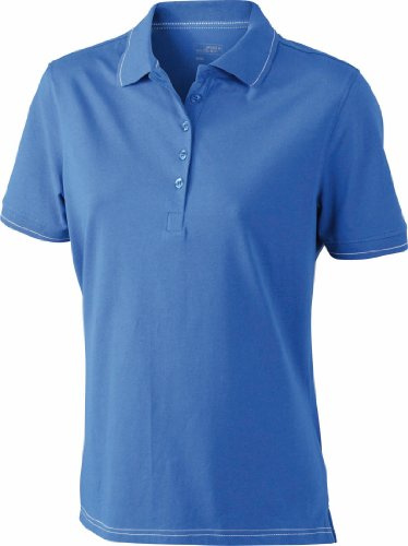 James & Nicholson Damenpolo Elastic - Leicht tailliertes Damenpolo mit geringem Elasthananteil | Farbe: royal/white | Grösse: M