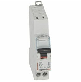 407707 Disjoncteur unipolaire + neutre 2A - 1P+N Courbe C - 6/10kA - Automatique et vis - Legrand DX3