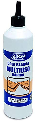 Rayt 036-39 Botellín de cola blanca multiuso rápida para madera, papel, cartón, cerámica y todo tipo de materiales porosos, 50g