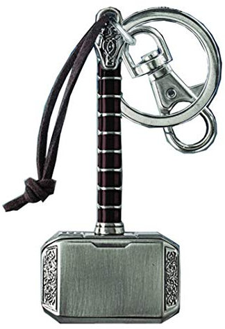 Porte-clés Marvel Comics Avengers Marteau de Thor en étain avec Clip