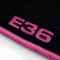 Autoteppich Stylers ATSQ300E36_000120 Passform Velours-Fußmatten mit Bestickung E36 und Rand in Pink