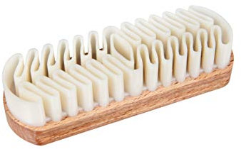 Holzbürste für Nubuk- und Wildleder mit natürlichen, weichen Gummikrepp, Für Schuhe, Taschen und Zubehör aus Leder, von Kaps