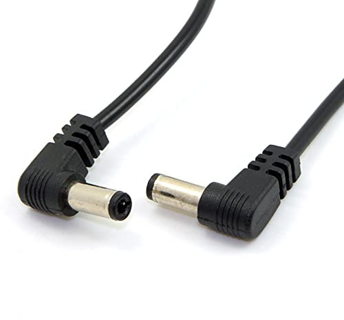 chenyang CY DC Power 5,5 x 2,1 mm/2,5 mm mâle vers 5,5 2,1/2,5 mm mâle câble de prise coudé à 90 degrés 24 AWG 60 cm