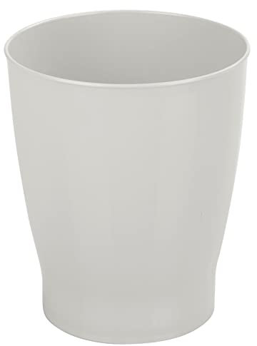 mDesign Bathroom Bin – Plastic Bedroom Bin & Rubbish Bin for Bathrooms, Home and Offices - Small Dustbin – Light Grey