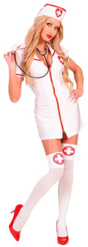 W WIDMANN MILANO Party Fashion - Krankenschwester Kostüm Damen | Mit Kleid und Schwesternhaube für Karneval, Mottoparty, Arzt, Krankenhaus und Uniform-Outfits