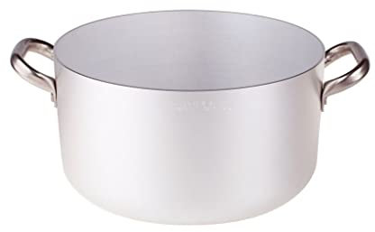 Pentole Agnelli ALMA10440 Grande Casserole en Aluminium avec 2 Poignées en Acier, Aluminium, 40 cm