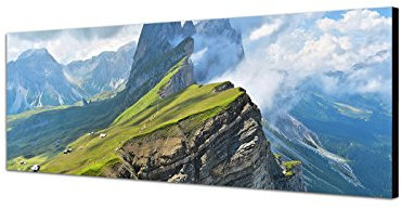 Augenblicke Wandbilder Leinwandbild als Panorama in 150x50cm Italien Alpen Landschaft Gebirge Wolken