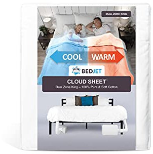 BedJet Cloud Double Zone King Size Bed Sheet (Cooling, Heating, and Air Conditioning Just for Your Bed) White