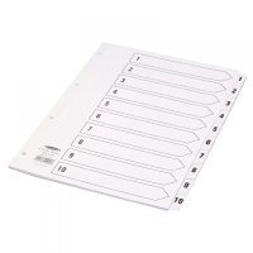 Concord Classic Index Mylar-reinforced Punched 4 Holes 1-10 A4 White Ref 00901/CS9