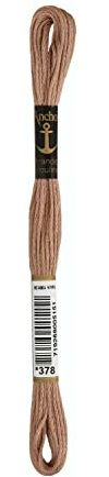 Anchor Sticktwist 4635000-00378 kakao Stickgarn, 100% Baumwolle