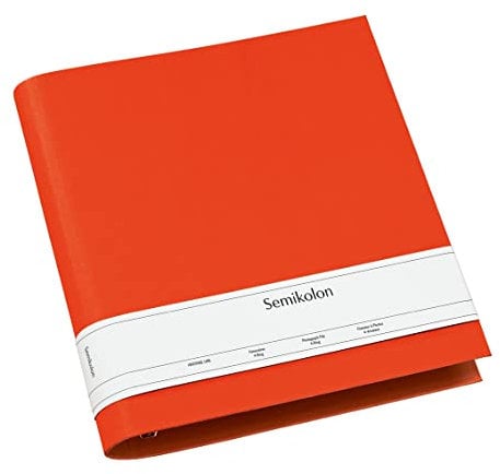 Semikolon 353309 Fotoordner 4 Ring - 29,5 x 32 cm - Efalinbezug, für Album, Fotobuch mit Ringheftung - orange orange