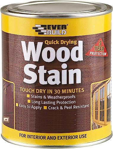 Everbuild Satin Wood Stain – Indoor And Outdoor Use – Weatherproof – UV-Resistant – Quick Drying – Solvent Free – Mahogany – 250ml