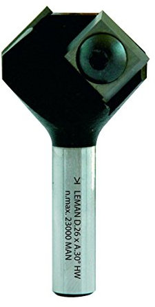 Leman 816.730.00 Mèche d'affleureuse à 2 plaquettes HM chanfrein 30° ø 26 mm queue de 6 mm