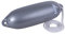AWN Bootsfender, Langefender mit Leine, mit 1,5 m Fenderleine, hochwertiges Messingventil, robuster Schutz, Fender für Boote, Ø 20x63 cm, Grau