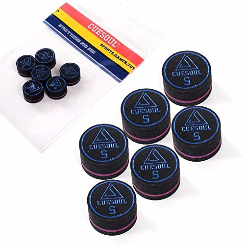 CUESOUL 6 Stück 9 Layer-14mm Pigskin Queue Spitzen für Billiard (Soft)