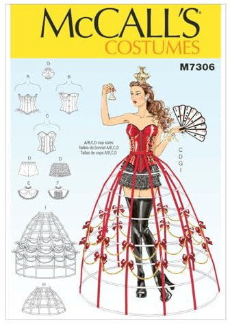 McCall's Patterns 7306, Misses Costumes,Sizes 14-22, vinyl, Multicolor, E5 (14-16-18-20-22)