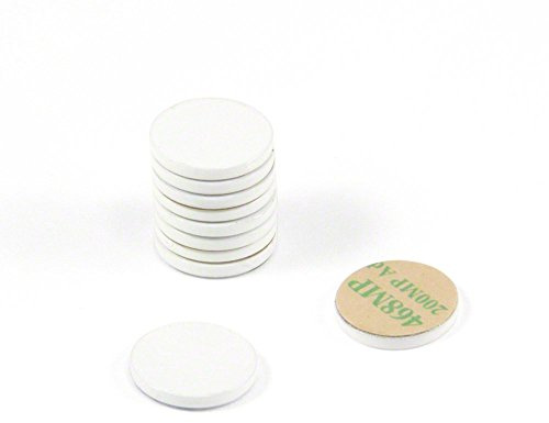 White Painted Mild Steel Disc with 3M Self Adhesive for Arts, Crafts, Model Making, DIY and Hobbies - 16mm dia x 2mm thick - Pack of 10