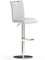 Robas Lund Barhocker Weiß mit Lehne Barstuhl drehbar 360 Grad, Hocker höhenverstellbar, PU BAR.DO, 50 x 42 x 116 cm