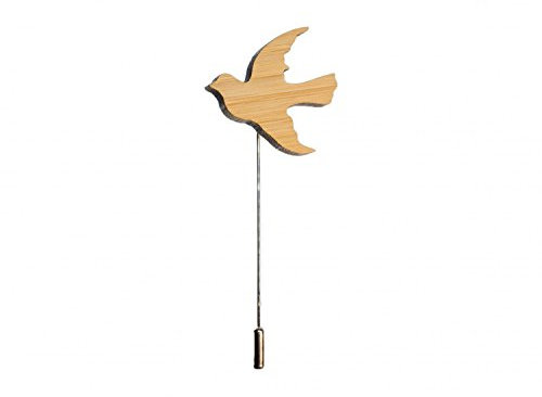 Miniblings Taube Brosche Krawattennadel Vogel Schwalbe Friedenstaube Holz - Handmade Modeschmuck I Anstecknadel Button Pins